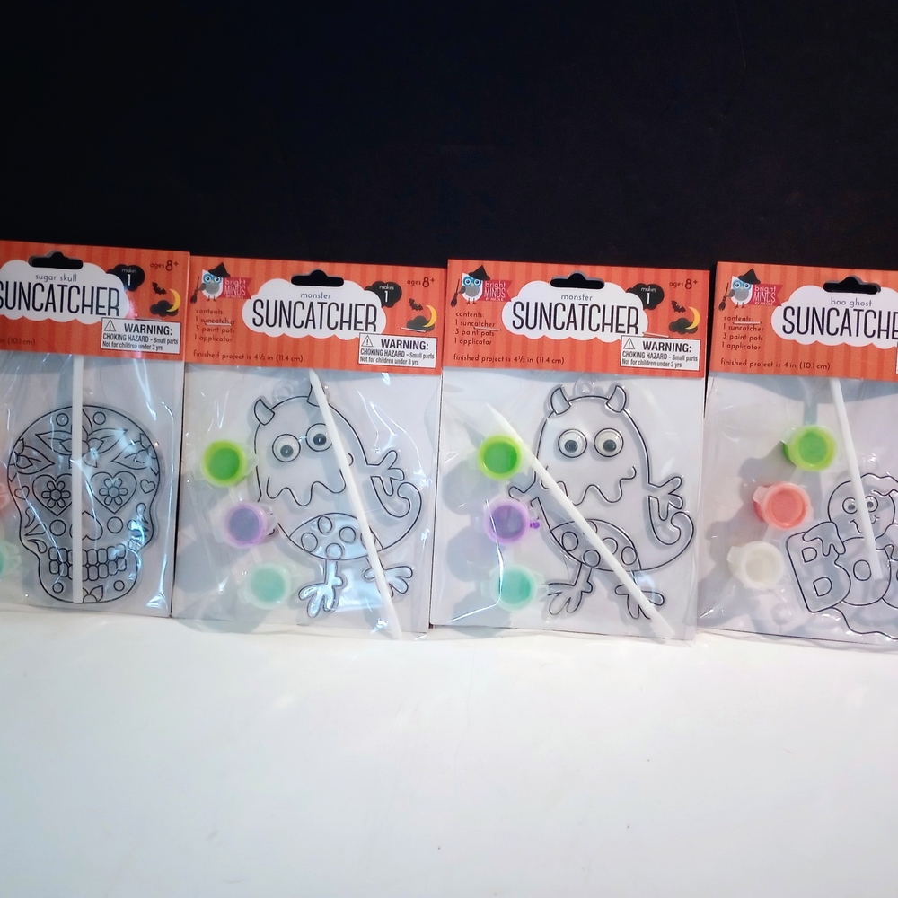 Bright Minds Halloween Suncatcher Craft Kit Boo Ghost, Monster Bundle Craft
